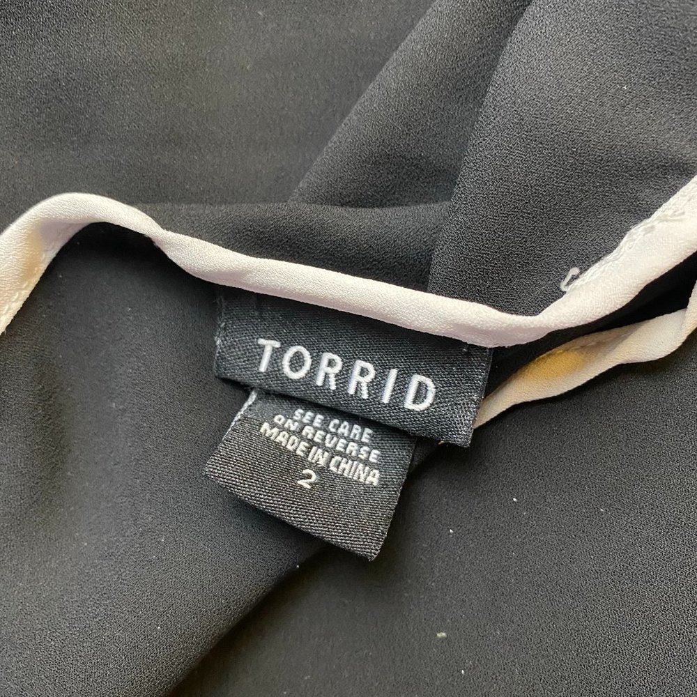 Torrid Colorblock Chiffon Blouse Top - Picture 3 of 5